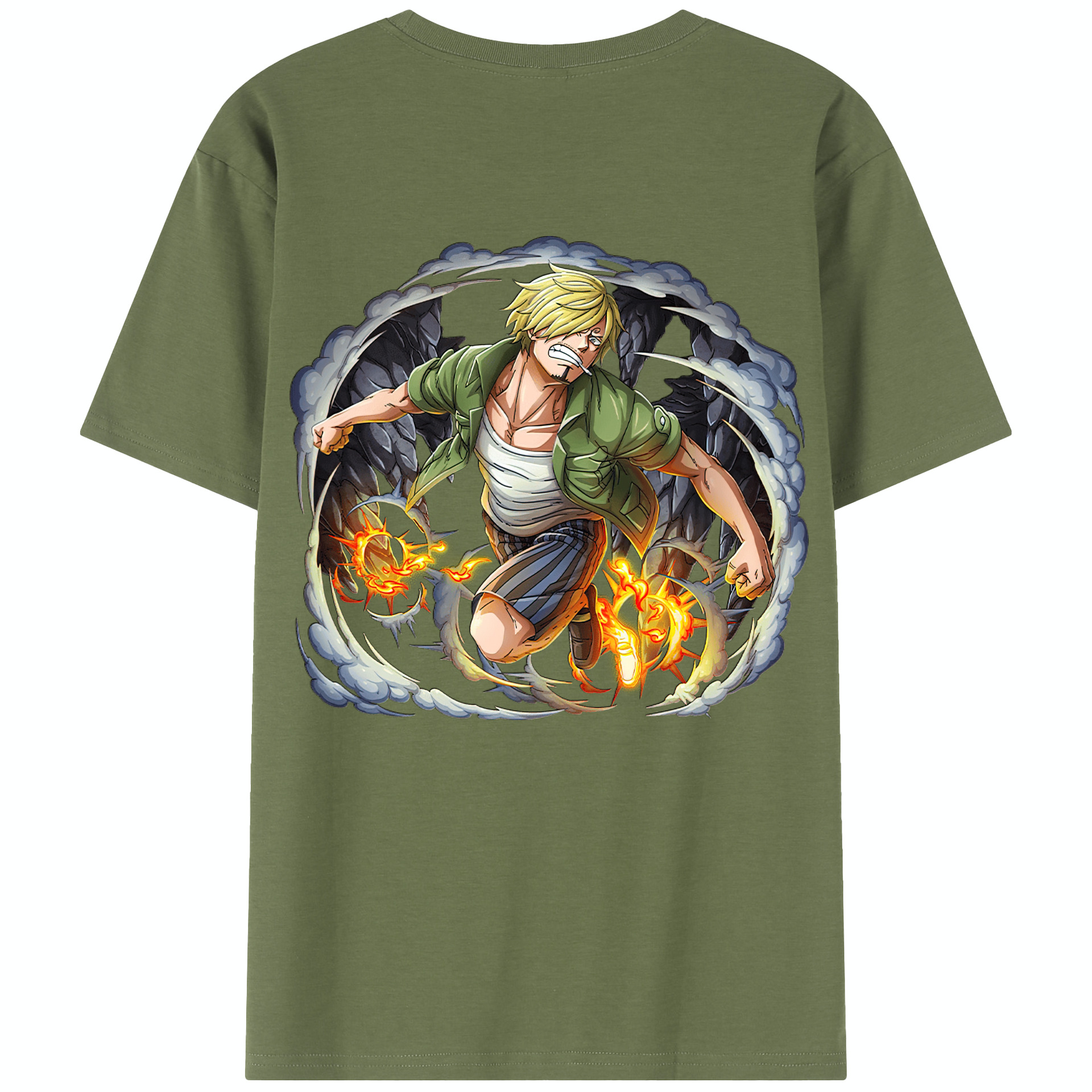 ワンピース サンジ ONE PIECE Sanji 綿100％半袖Tシャツ（背面プリント）